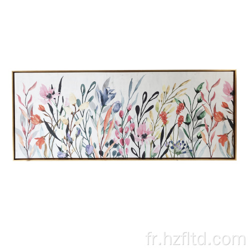 Peinture sur toile flottante de fleurs sauvages colorées